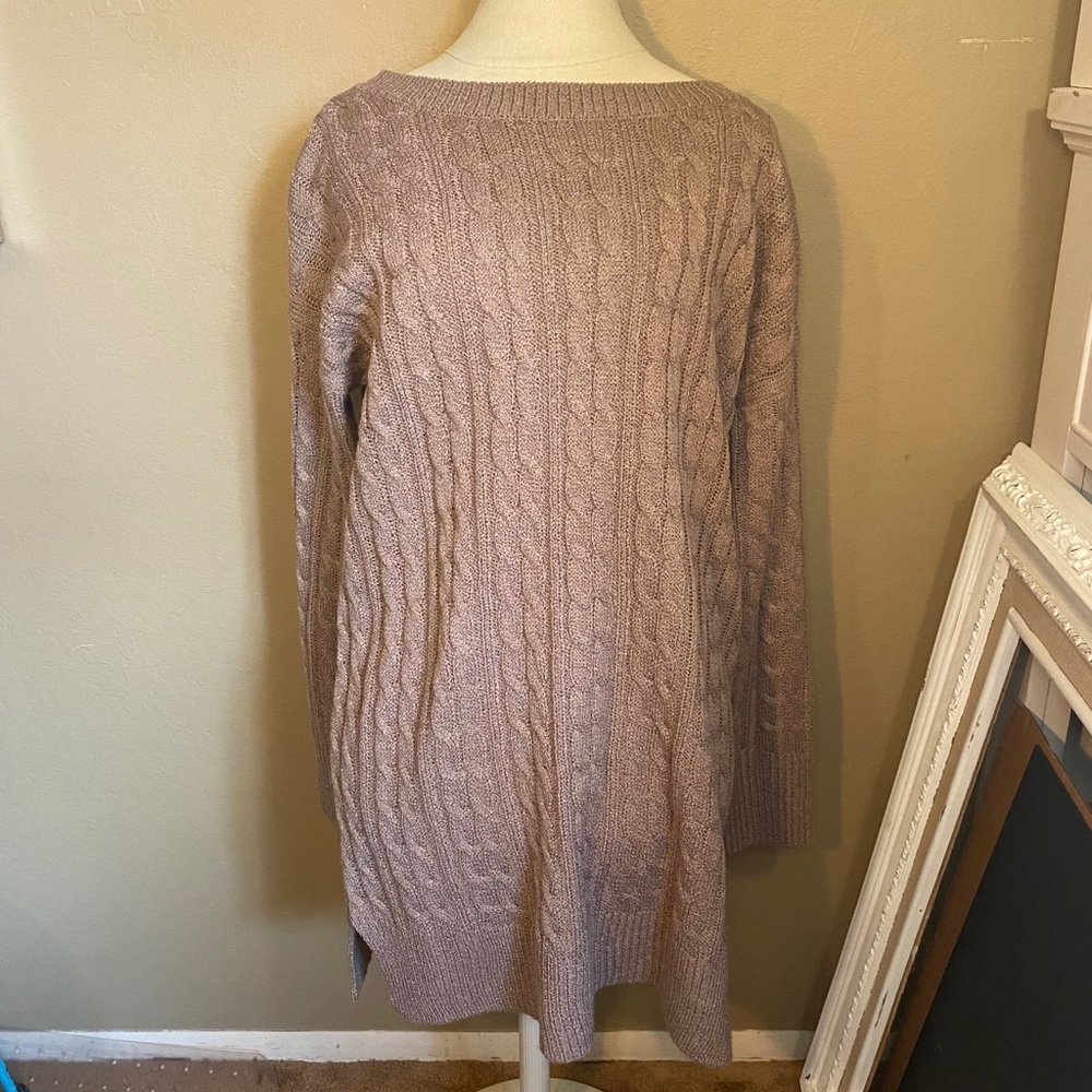 Boutique Long Sweater with open and lace up back